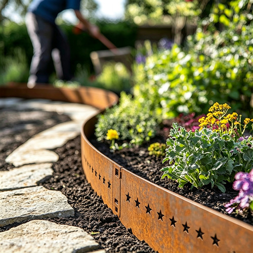 Metal garden edging - edging, corten