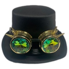 Steampunk Black Top Hat & Gold