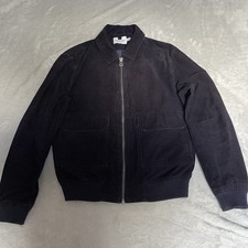 Topman Men’s Cotton Corduroy Bomber Jacket Navy Blue Size Medium