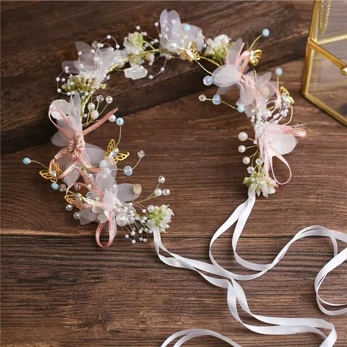 Bridal pearl flower tiara - bridal,