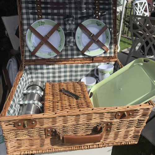 Vintage picnic basket - vintage,