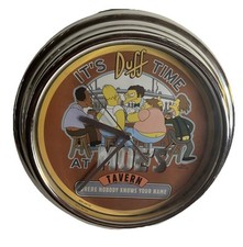 2001 WESCO The Simpsons - It's Duff Time At Moe's Tavern - Circular Wall Clock