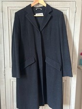 Women's Max Mara Sportmax, dark navy check, mid-length, wool coat, UK 12, vgc