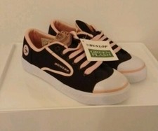 Dunlop Green Flash Trainers NEW/Unworn UK size 4 Black & Pink