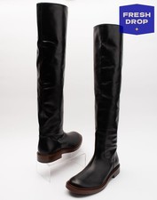 RRP€930 TOD'S Leather Over the Knee Boots US10 UK7 EU40 Pull On Made in Italy
