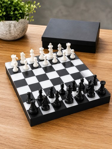 Printed chess set with - set,
