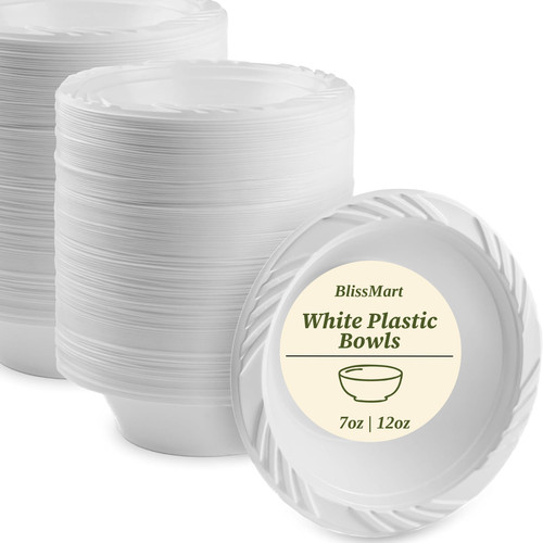 White plastic bowl 7oz - plastic,