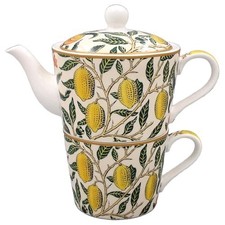 Leonardo Tea for One Set | William Morris Fruits Design | Ceramic Teapot & Cup
