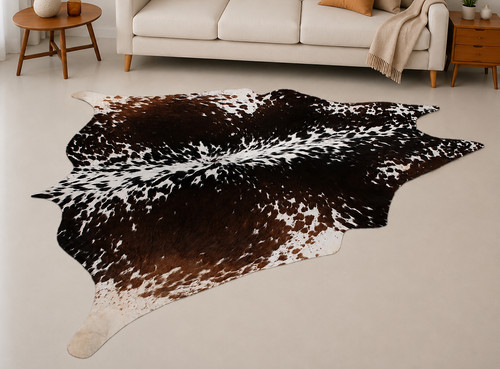 Genuine brown white cowhide - genuine,
