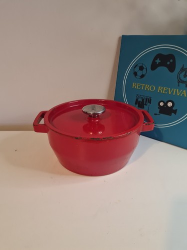 Pyrex red large cast iron - pyrex,