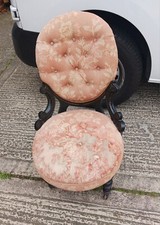 Victorian Ebonised Button Back