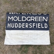 VINTAGE  BUS/COACH  DESTINATION BLIND CANVAS/LINEN TYPE 1960 wide Huddersfield