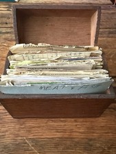 Vintage Oak Recipe Index Box