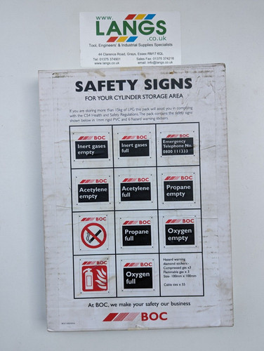 Boc safety sign pack gas - safety,