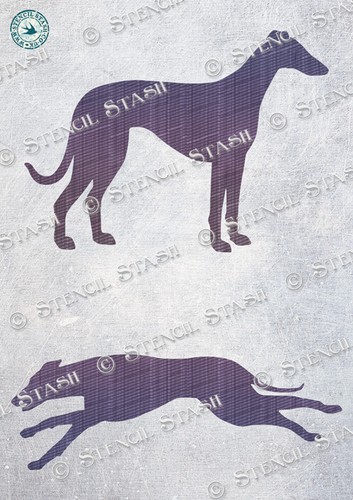 Greyhound lurcher stencil - greyhound, 2