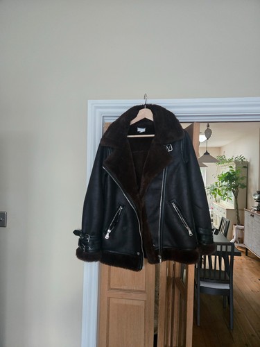 Shearling biker jacket - jacket, with
