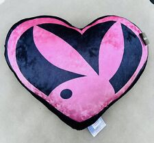NEW WITH TAGS Playboy Bunny Heart Shaped Pillow / Black & Hot Pink / 16 X 12