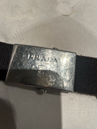 Silver metal buckle prada - prada, belt