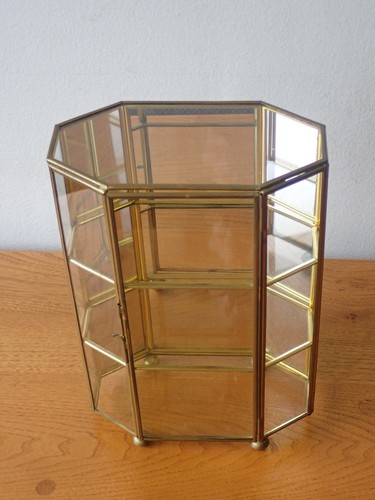 Curio display cabinet brass