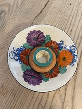 Rare Clarice Cliff Conical Candle Holder In Gayday Pattern 1930 Price Drop