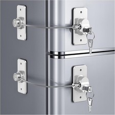 2 Pack Refrigerator Freezer Door Lock – Strong Adhesive Child Safety with Keys