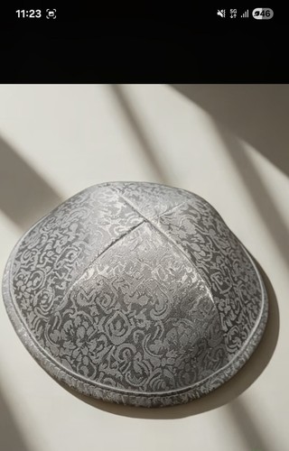 White jacquard kippah - ✨, –