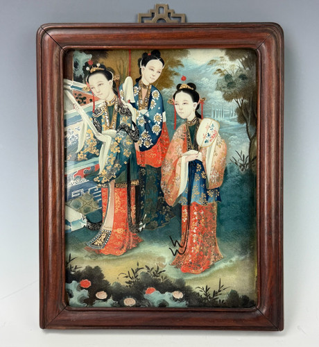 Antique chinese reverse - reverse, glass