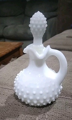 Vintage white milk glass - white,