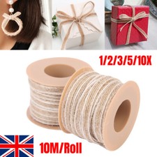 10M Natural Jute Burlap Hessian Rope Ribbon Bow Wedding Christmas Gift Wrapping