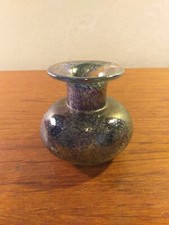 Adrian Sankey Studio Glass textured Iridescent vase, 8CMS TALL 