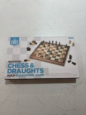 Wooden Chess & Draughts Set – Classic 2-in-1 Board Game for Family Fun