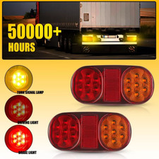 2x 12/24V LED Rear Tail Brake Stop 4 Function Light Lamp Indicator Trailer Truck