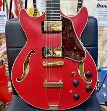 🌟2022 EX-DEMO🌟 Ibanez AMH90-CRF Artcore Expressionist~ Cherry Red Flat~ MINT!
