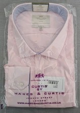 Mens Hawes & Curtis Shirt  20" Semi Cutaway Collar, Classic Fit Non Iron- Pink 