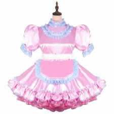 Maid Sissy Girl Pink satin