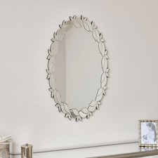 Frameless Oval Floral Art Deco