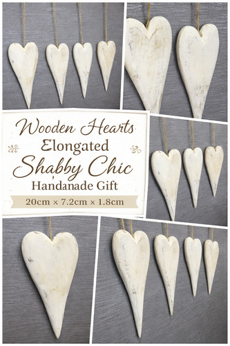 Hanging wooden hearts - wooden,