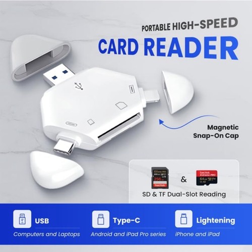 Memory card reader with - 3-in-1,