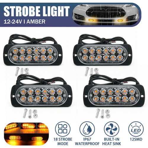 12led amber recovery strobe - 4x,