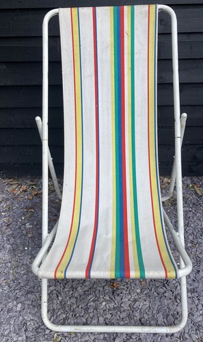 Vintage deck chair striped - vintage,