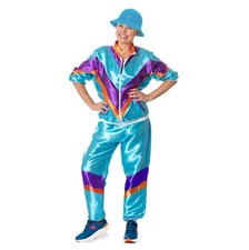 80s Shell Suit Costume Scouser Tracksuit Womens Adult Ladies Fancy Dress Outfit