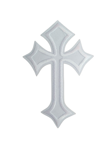White celtic cross iron - white,