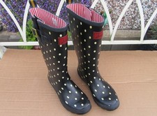 Joules Blue Polka dot Welly