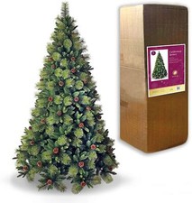 Christmas Tree Artificial Bushy Green Boulder Pine Cone Xmas Home Decor 6Ft-8Ft