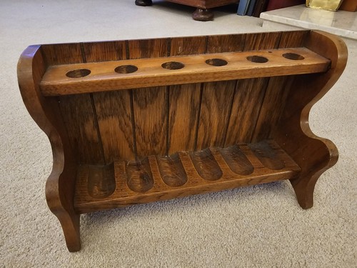 Vintage wooden pipe rack - wooden,
