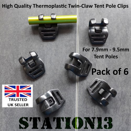 Twin claw tent pole clips - tent,