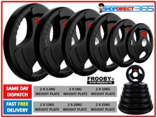 Weight Plates Set Pair Cast Iron 2" Inch Hole Disc Dumbbell Olympic Barbell New