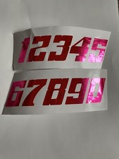 Chrome Pink  #’s0-9 Decal Sheet   1/8-1/10-1/12RCModel3 Box L