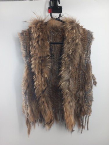 Genuine brown rabbit fur gilet - genuine,