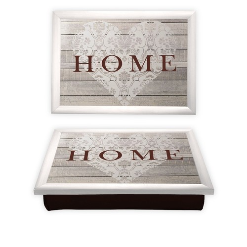 White wooden lap tray - wooden, with